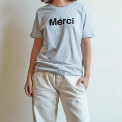 Women MERCI - T-shirt logo - Gris