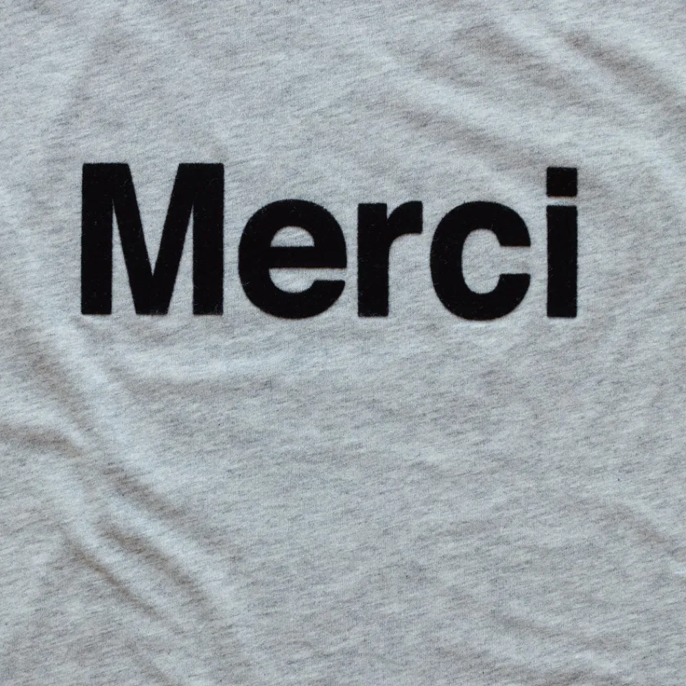 Women MERCI - T-shirt logo - Gris
