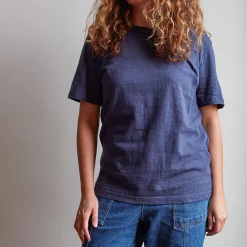 Women MERCI - T-shirt uni en coton - Marine