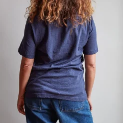 Women MERCI - T-shirt uni en coton - Marine