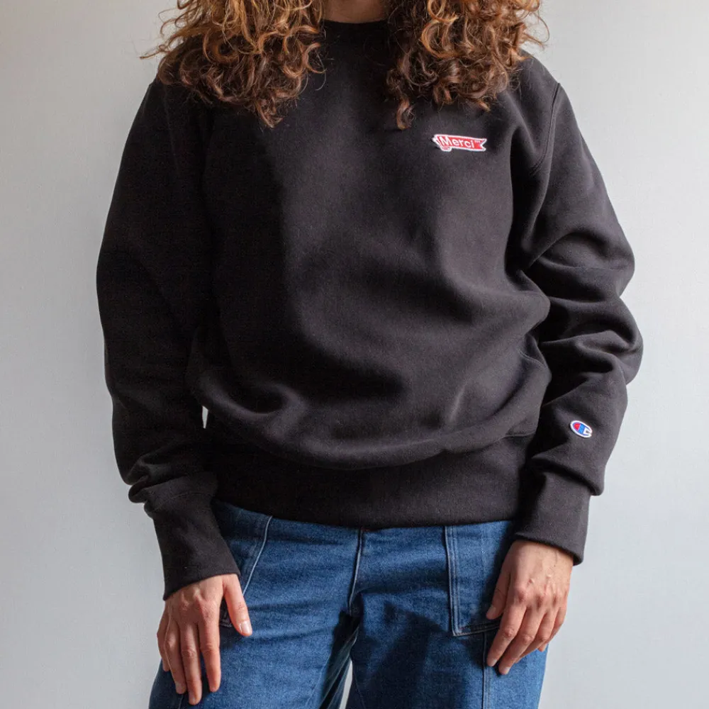Women Champion Merci x - Crewneck Merci - Noir