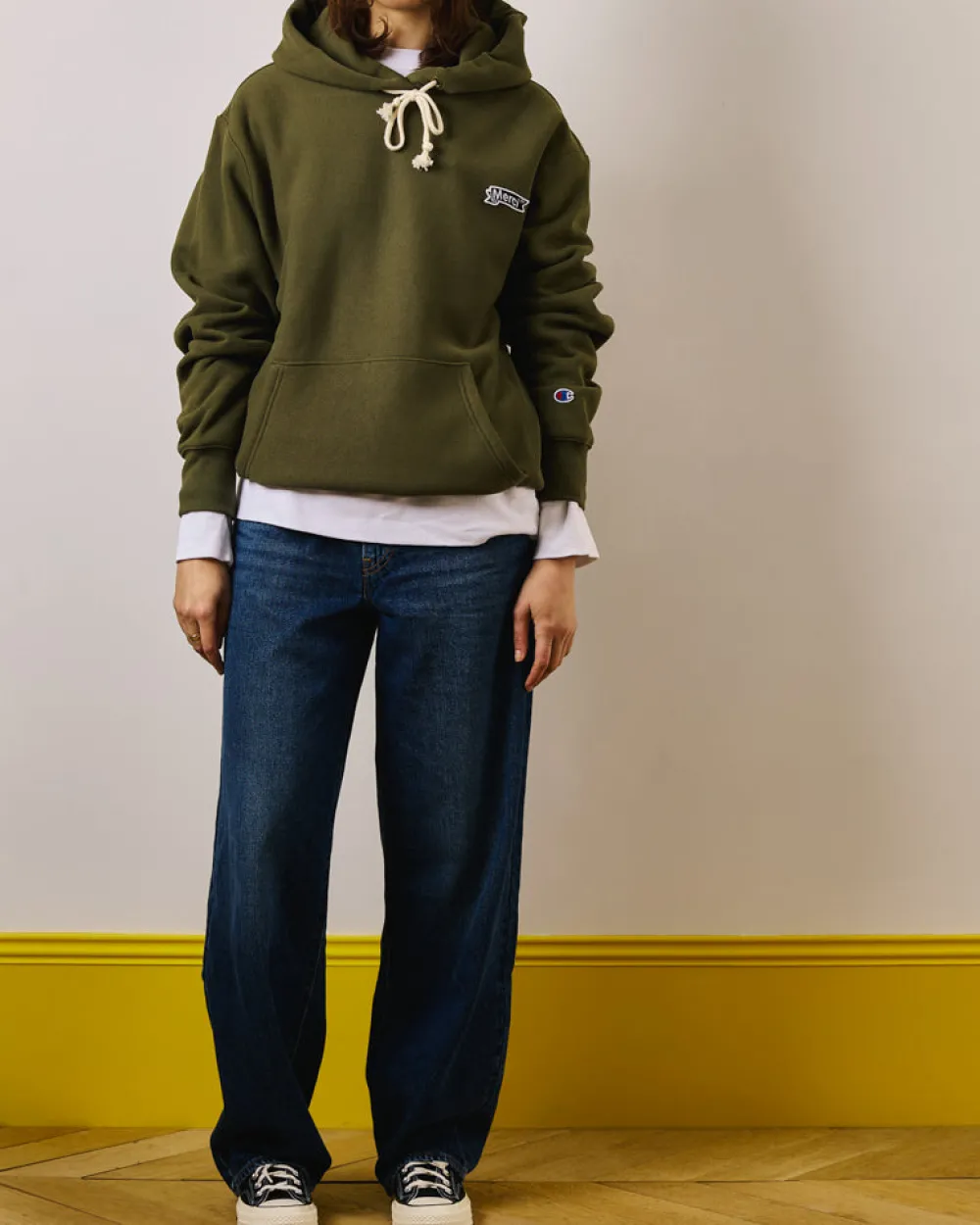 Women CHAMPION Merci x - Sweat à Capuche - Olive
