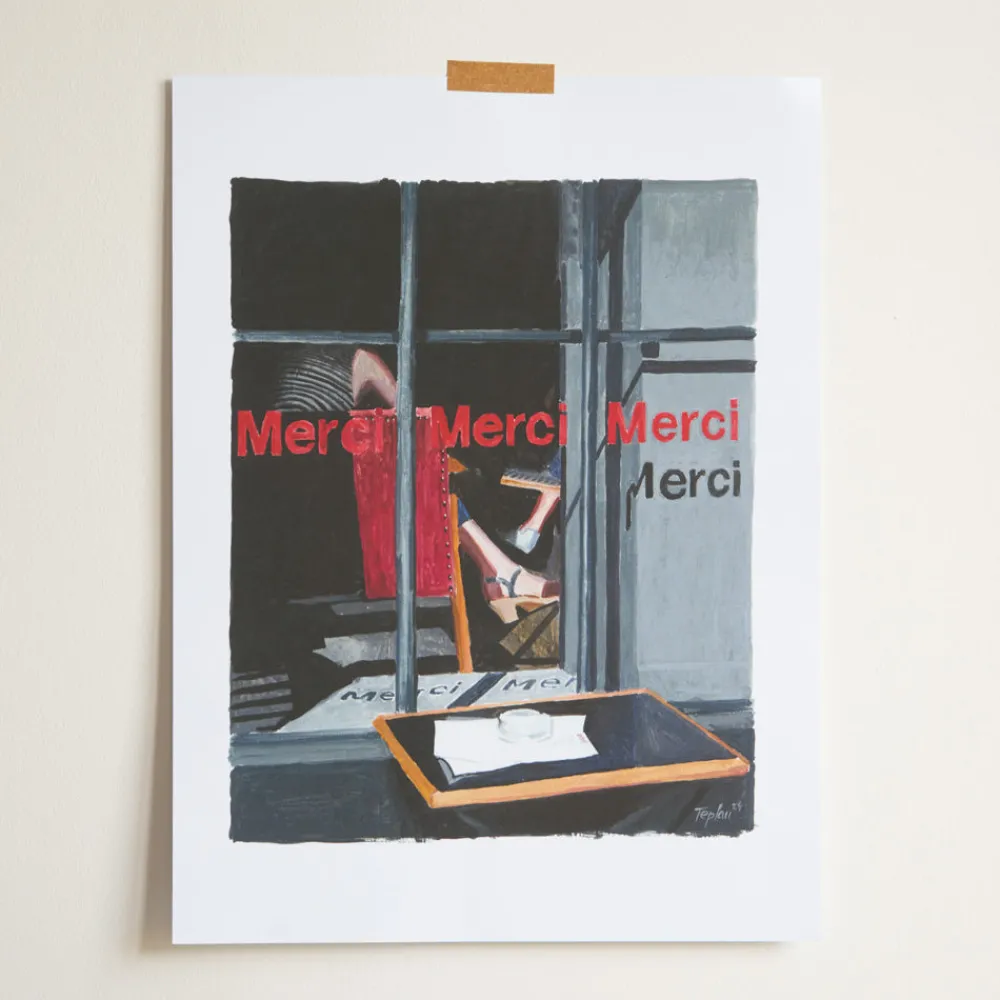 2202 IMPRIM AD HOC Merci x Ján Teplan - Affiche Trough The Window