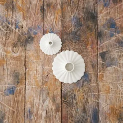 2173 LES BONS JOURS Mini bougeoir Coquille - Blanc