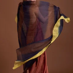 Women MIRROR IN THE SKY - Foulard St Tropez - Rayures Jaune