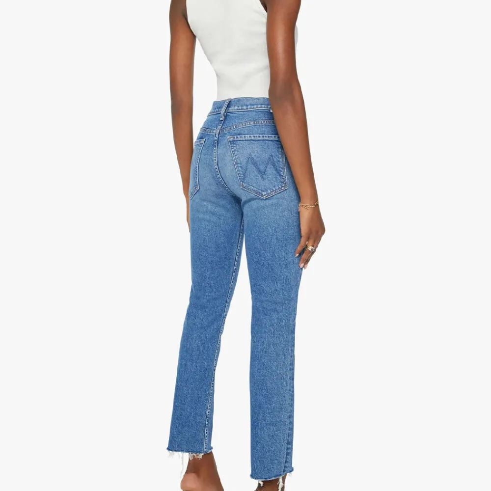 Women Mother - Jeans The Tomcat Ankle Fray - Bleu