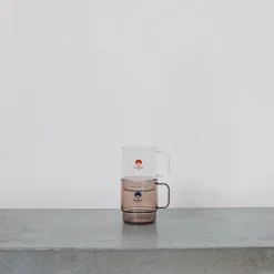 2160 BEAMS Mug Transparent - Marron & Bleu