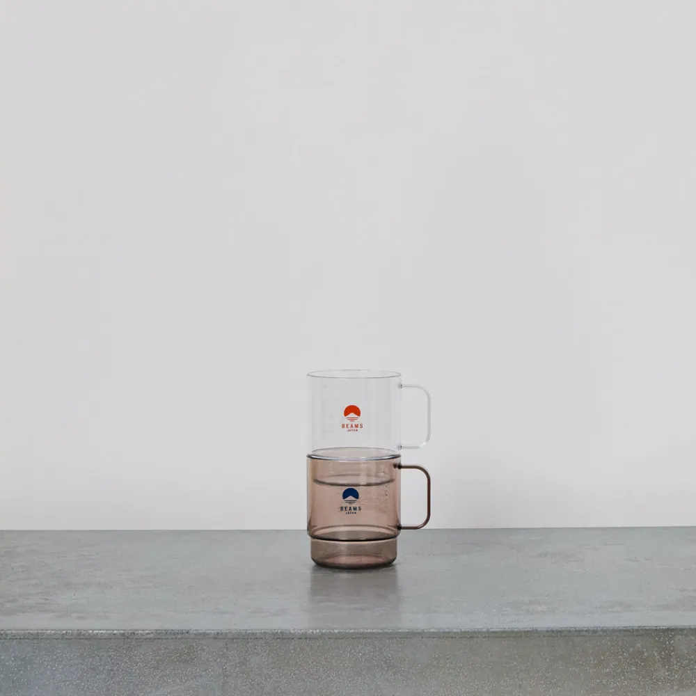 2160 BEAMS Mug Transparent - Marron & Bleu