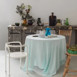 200 LINTEX Nappe en lin lavé - Bleu Antiparos