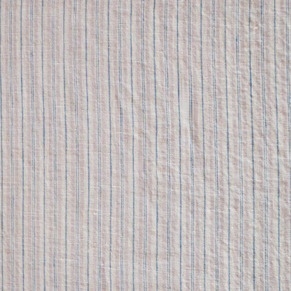 200 LINTEX Nappe en lin lavé - Rayures Parme Fuji Iro