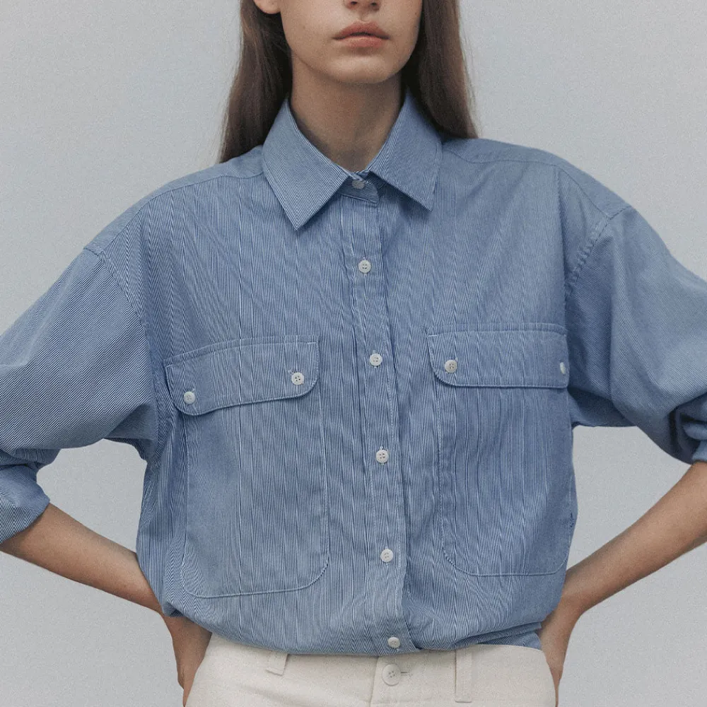 Women Nothing Written - Chemise rayé - Bleu