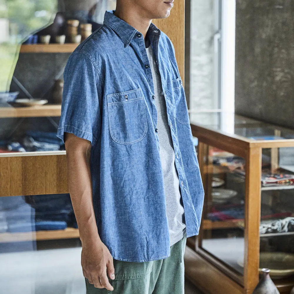 ORSLOW - Chemise Chambray Work - Bleu