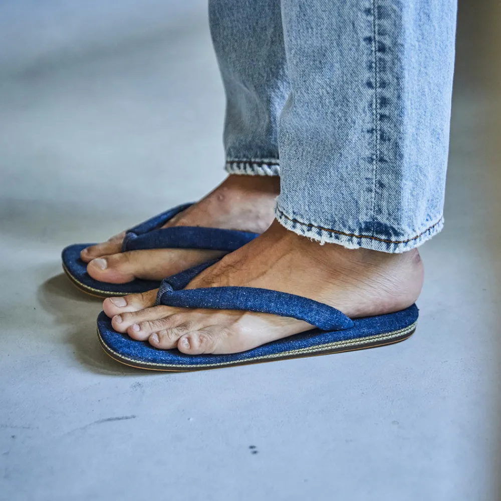 ORSLOW - Tong en jeans Setta - Bleu