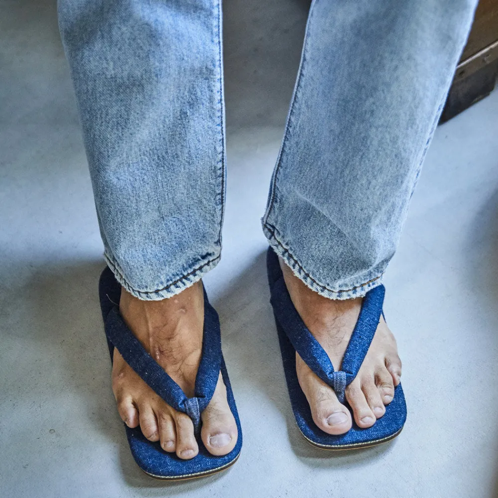 ORSLOW - Tong en jeans Setta - Bleu