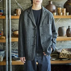 ORSLOW - Veste Décontracté Harris Tweed - Noir