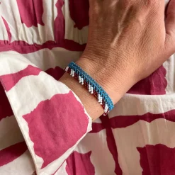 Women OTTOMANIA - Bracelet crochet Stripes - Bleu