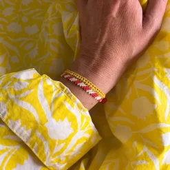 Women OTTOMANIA - Bracelet crochet Stripes - Jaune