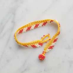 Women OTTOMANIA - Bracelet crochet Stripes - Jaune