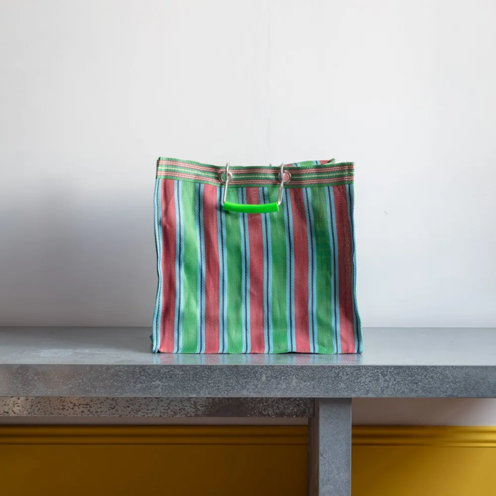 1414 PUEBCO Panier carré - Vert & Rouge