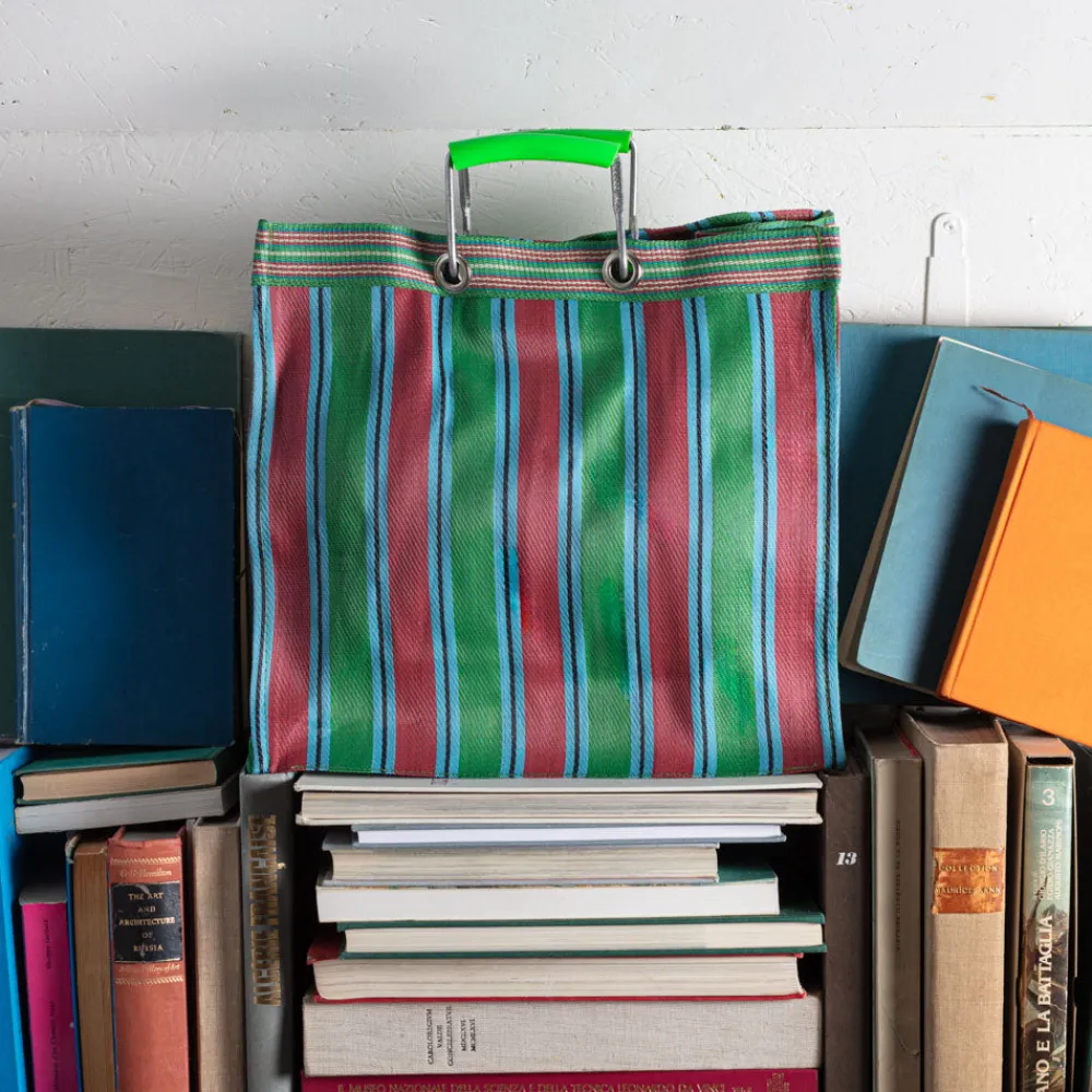 1414 PUEBCO Panier carré - Vert & Rouge