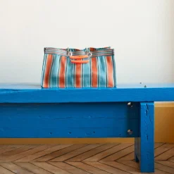 1414 PUEBCO Panier rectangulaire - Orange & Bleu