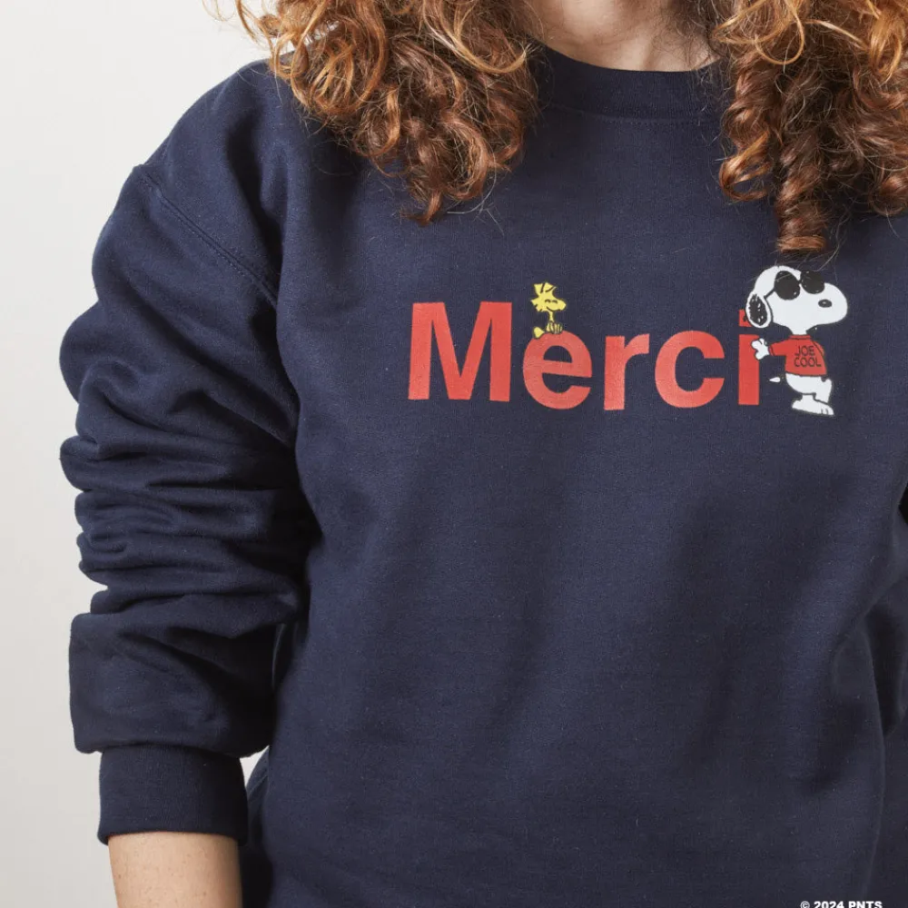 Women M05 Peanuts x Merci - Sweat Merci - Marine
