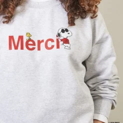 Women M05 Peanuts x Merci - Sweat Merci - Gris