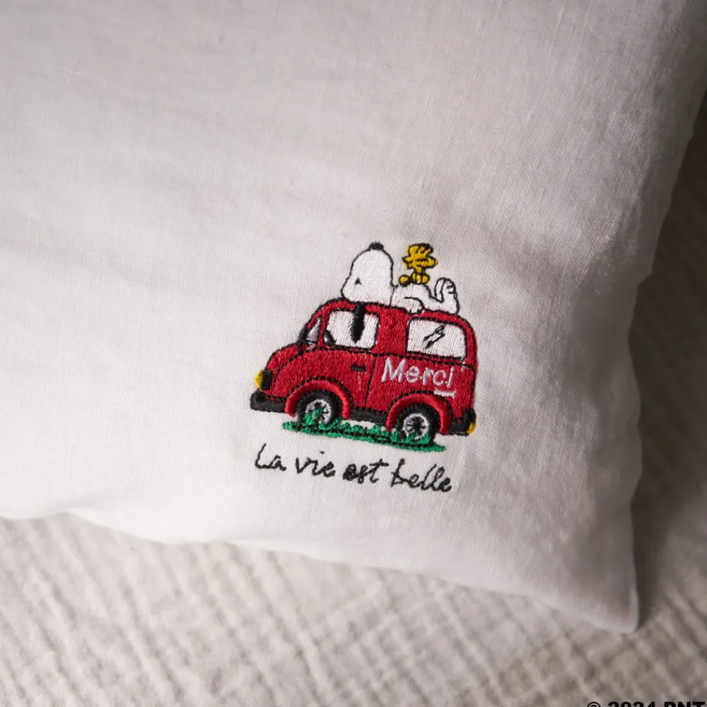 1799 MARKM LASER Peanuts x Merci - Taie d'oreiller Voiture - Blanc Optique