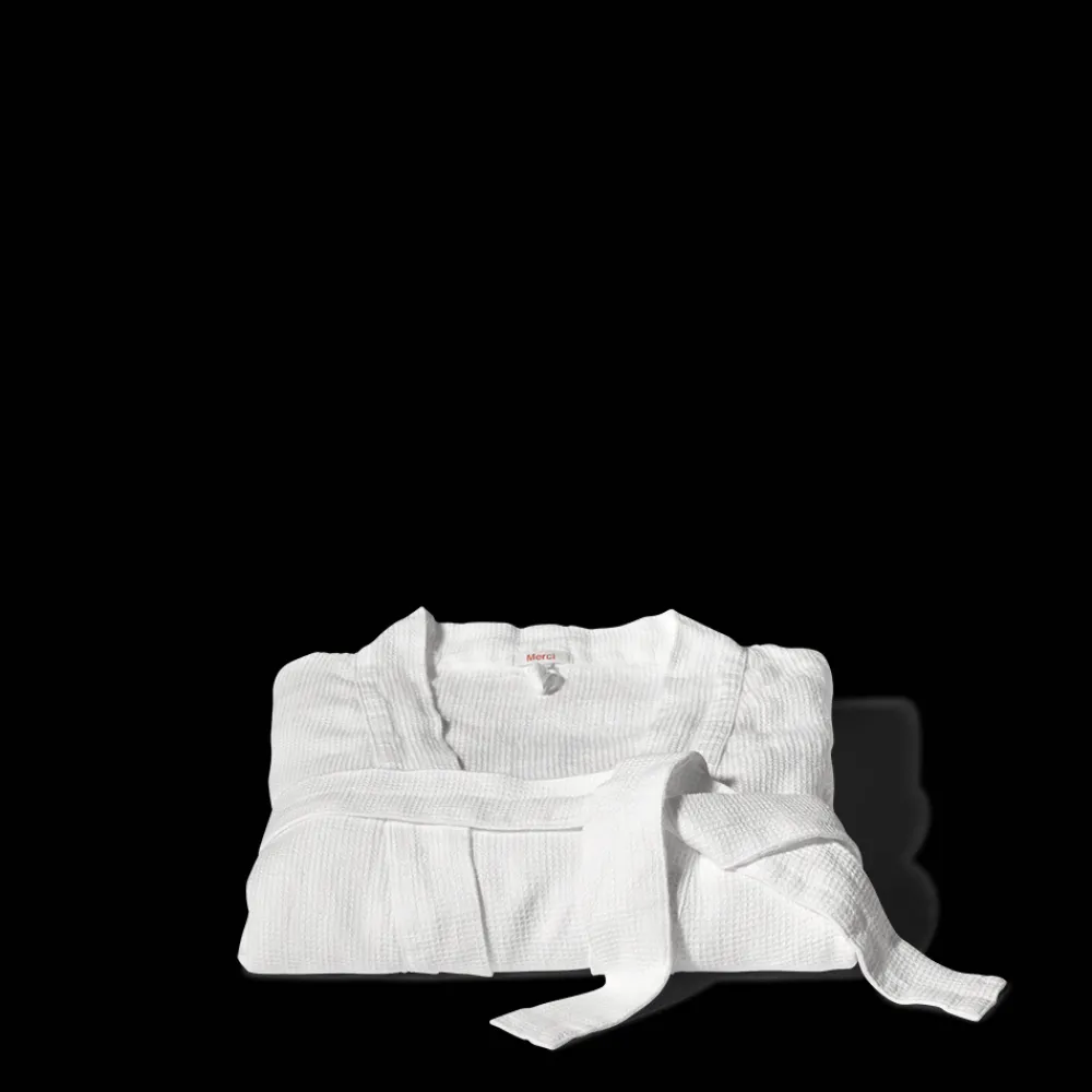 200 LINTEX Peignoir en lin - Nid d'abeille - Blanc Optique
