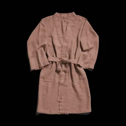 200 LINTEX Peignoir en lin - Nid d'abeille - Rose Argile