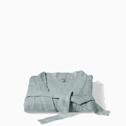 200 LINTEX Peignoir en lin - Nid d'abeille - Gris Vésuve