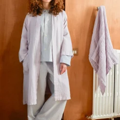 200 LINTEX Peignoir en lin - Nid d'abeille - Parme Fuji Iro