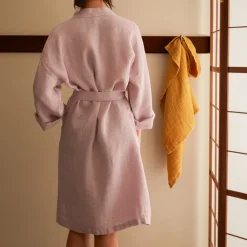 200 LINTEX Peignoir en lin - Nid d'abeille - Parme Fuji Iro