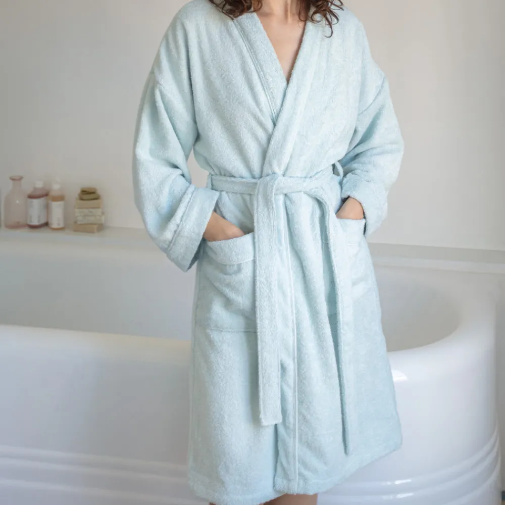 2100 GAZEX Peignoir en éponge - Bleu Antiparos