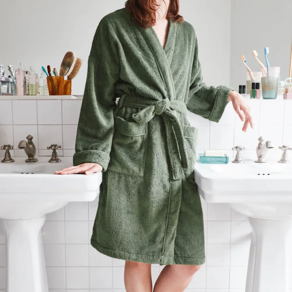 2100 GAZEX Peignoir en éponge - Vert d'Anduze