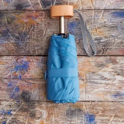 1256 ANATOLE Petit parapluie bois - Bleu Gris