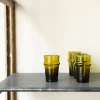 1286 HOUSEHOLD HARDWARE Petit verre marocain en verre soufflé - Vert foncé