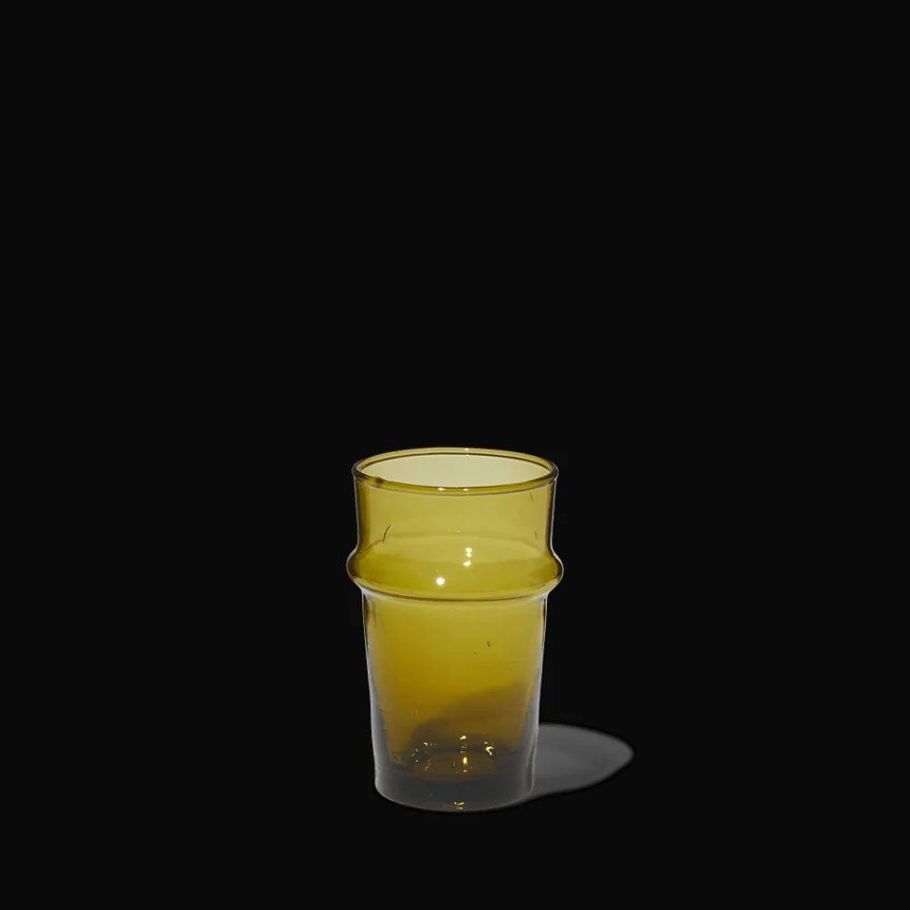 1286 HOUSEHOLD HARDWARE Petit verre marocain en verre soufflé - Vert foncé