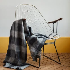 1050 MOISMONT Plaid Ă carreaux - Gris - Moismont