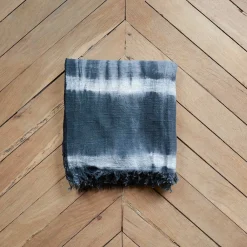 2959 BED AND PHILOSOPHY Plaid à franges en lin Jack