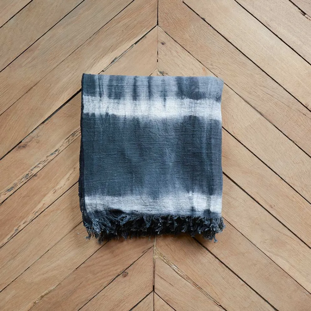 2959 BED AND PHILOSOPHY Plaid à franges en lin Jack