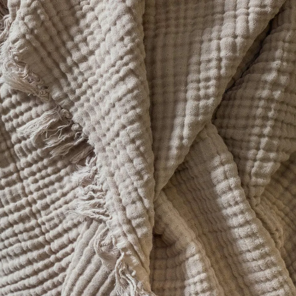 2100 GAZEX Plaid en gaze de coton - Beige Quai de Seine
