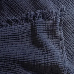 2100 GAZEX Plaid en gaze de coton - Gris Fusain