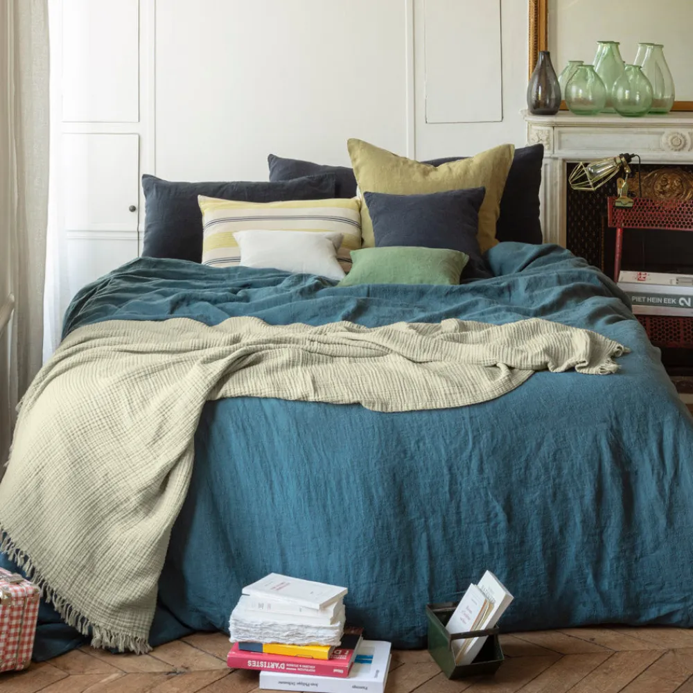 2100 GAZEX Plaid en gaze de coton - Vert 77 Rue de Varenne