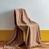 2959 BED AND PHILOSOPHY Plaid en laine Castor - Chamois