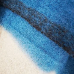 1050 MOISMONT Plaid en laine n°83 - Bleu & Café - Moismont