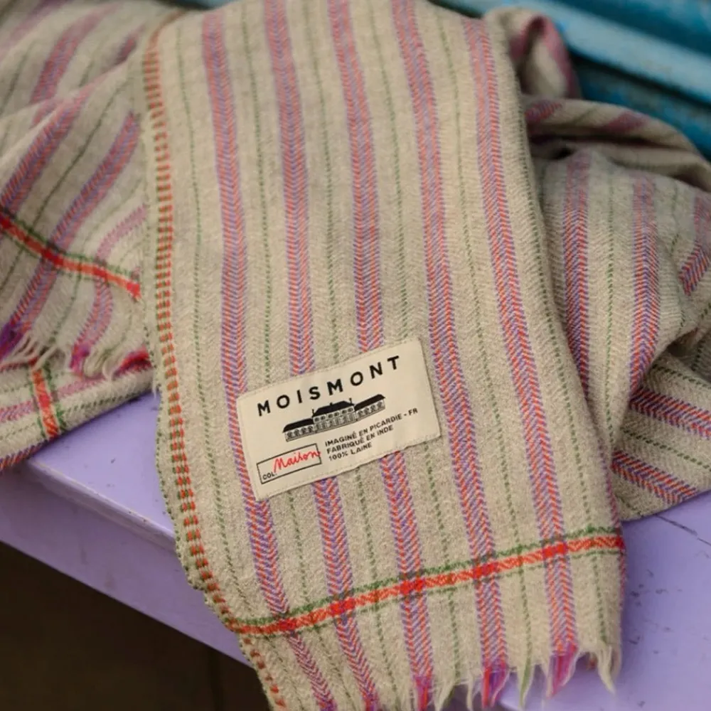 1050 MOISMONT Plaid en laine n°80 - Green Tea - Moismont