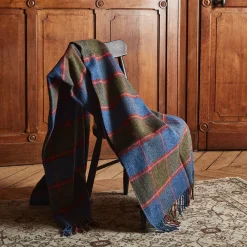 1492 MANTAS EZCARAY Plaid Shetland - Bleu & Vert