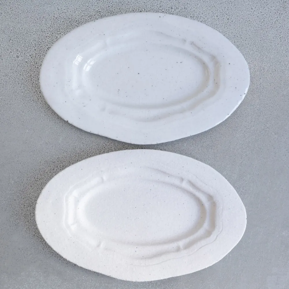 925 JARS CERAMISTES Plat oval Réfectoire - Sable Mat