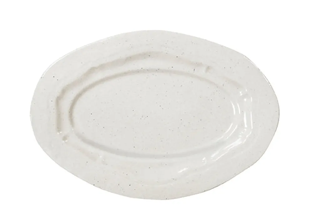 925 JARS CERAMISTES Plat oval Réfectoire - Sable Brillant